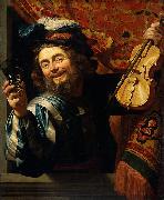 Gerrit van Honthorst Merry Fiddler oil on canvas